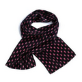 Pink Ribbon On Black Silk Wet Dye Scarf